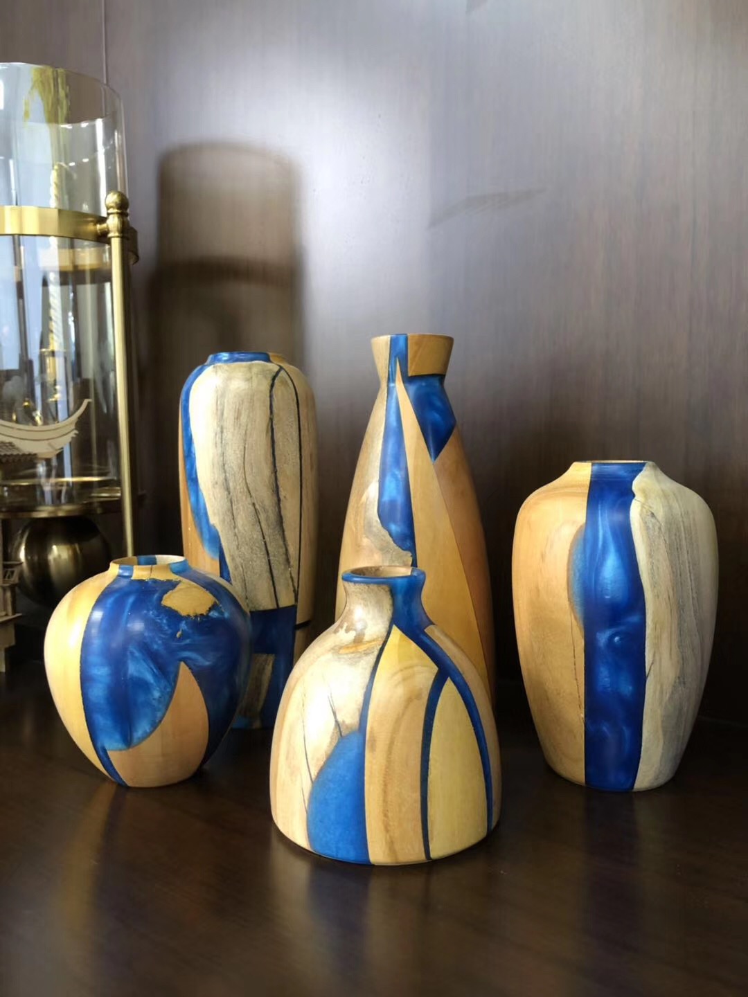 Epoxy Resin VaseWD7005 Buy wood vase, epoxy resin vase, modern